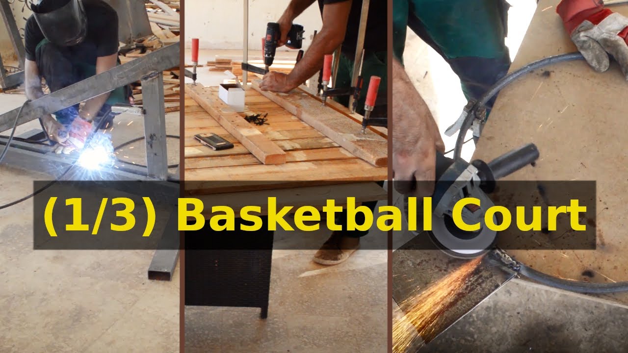 (1/3) Building a Basketball Court from Scratch: Pole, Ring & Board DIY