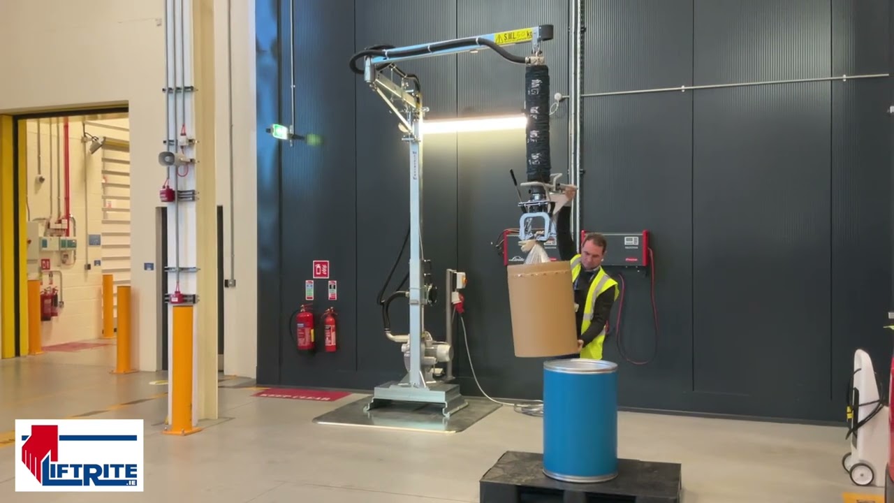 Portable Jib Crane with Mechanical Gripper for Bags & Sacks | Lift Rite Ltd.
