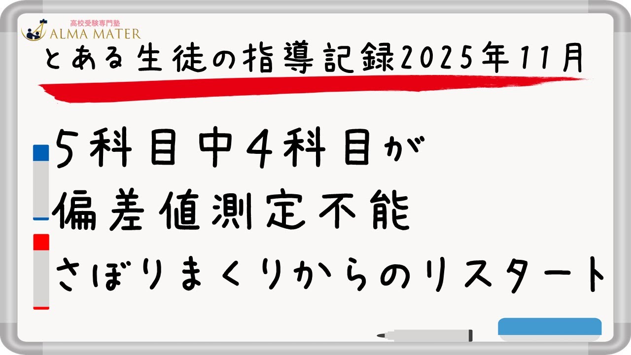 【月次 受験生指導ログ】2025年11月｜偏差値測定不能“どん底”から逆転合格を目指す