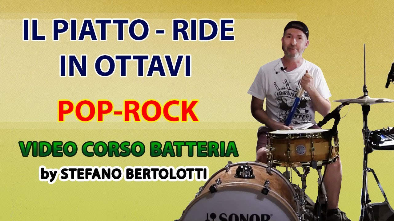 Video Corso Batteria - Lezione #33 Il Piatto - Ride in ottavi |Tutorial
