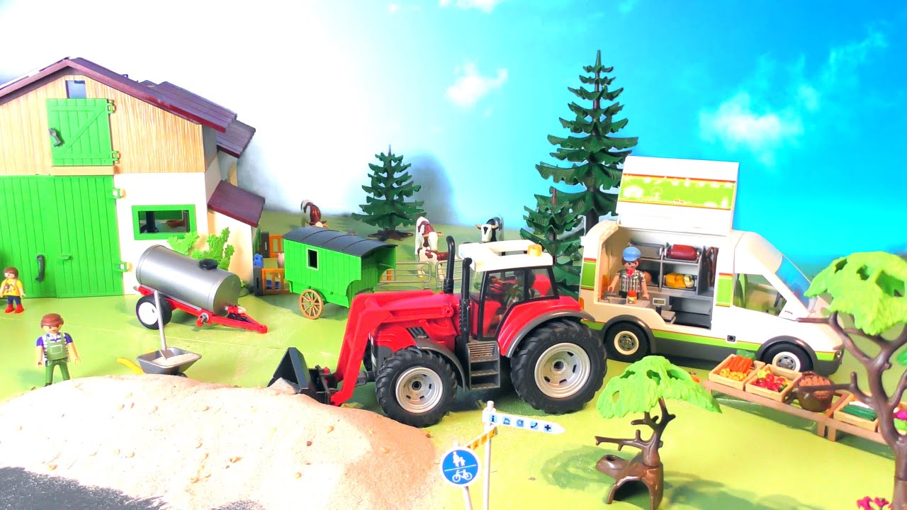 Berufe mit Playmobil - Landwirt - Postbote - Busfahrer - Truck - Trecker - Kinder Spielzeugwelt