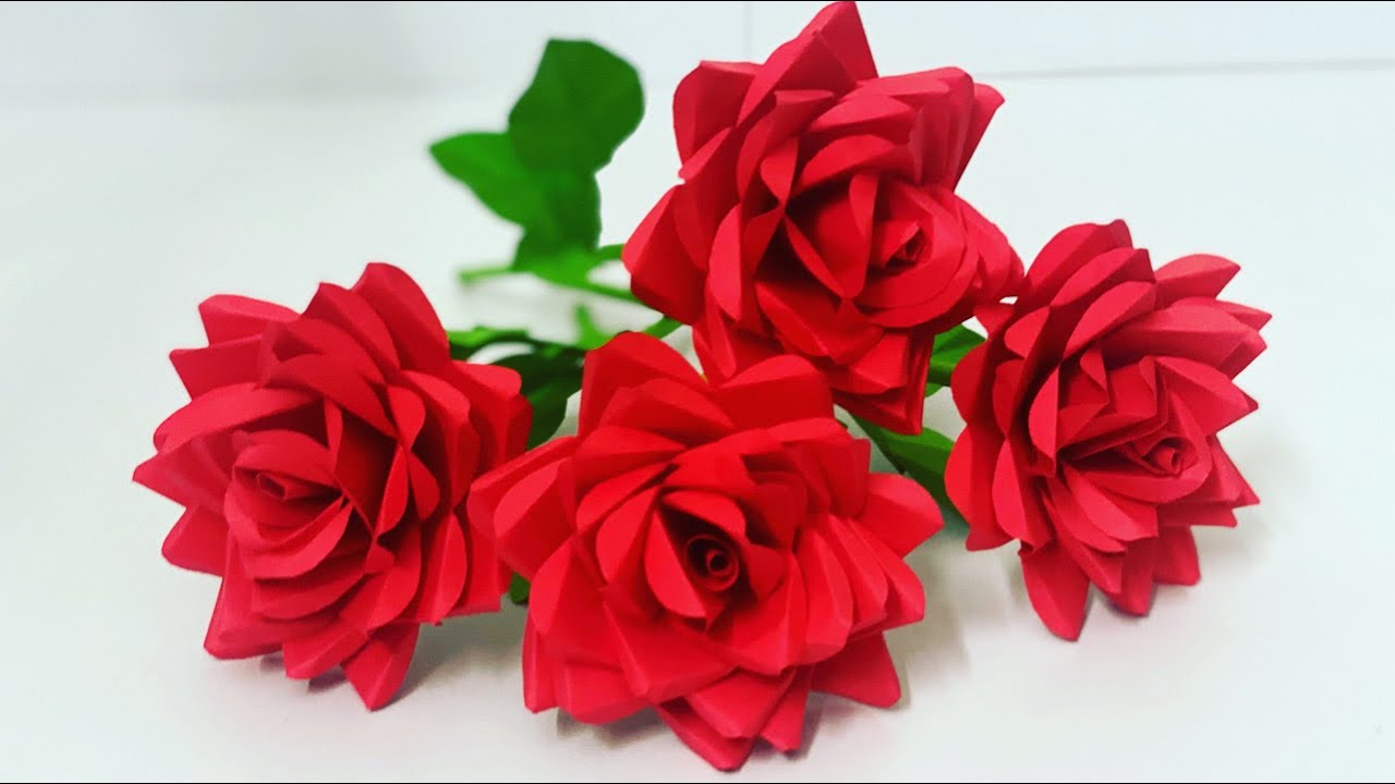 Paper Flowers | Very Easy Paper Rose Flower | PAPER ROSE FLOWERS | Paper Craft | Paper Craft Flowers