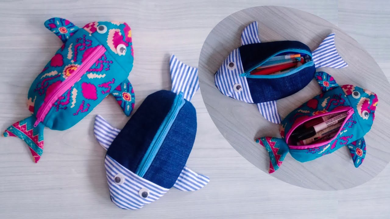 Cute Pencil Case Tutorial | Fish Shape Pencil Pouch DIY
