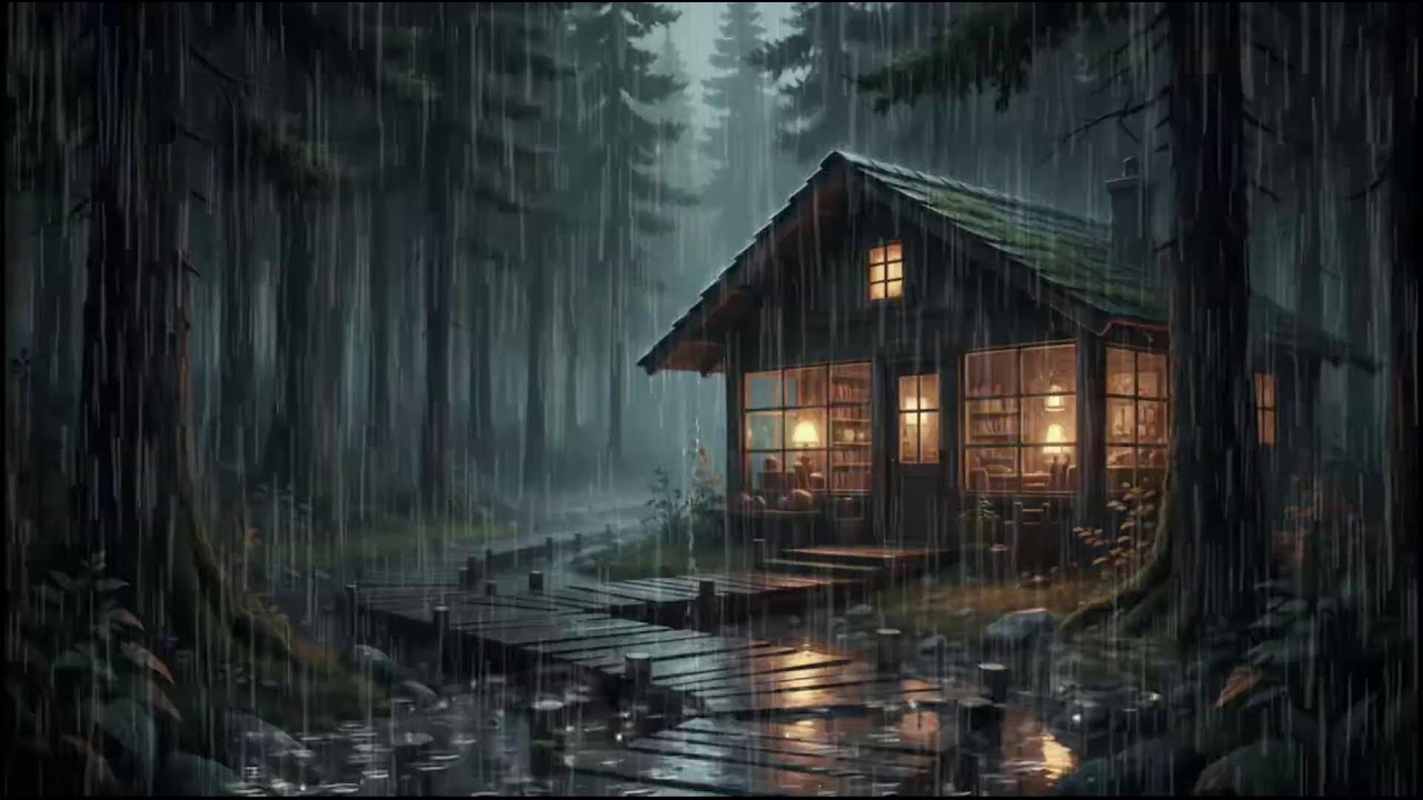 Rain Washed Woodland Cabin 🌧 | Gentle Rain Sounds for Deep Sleep, Stress Relief, and Quiet Rain