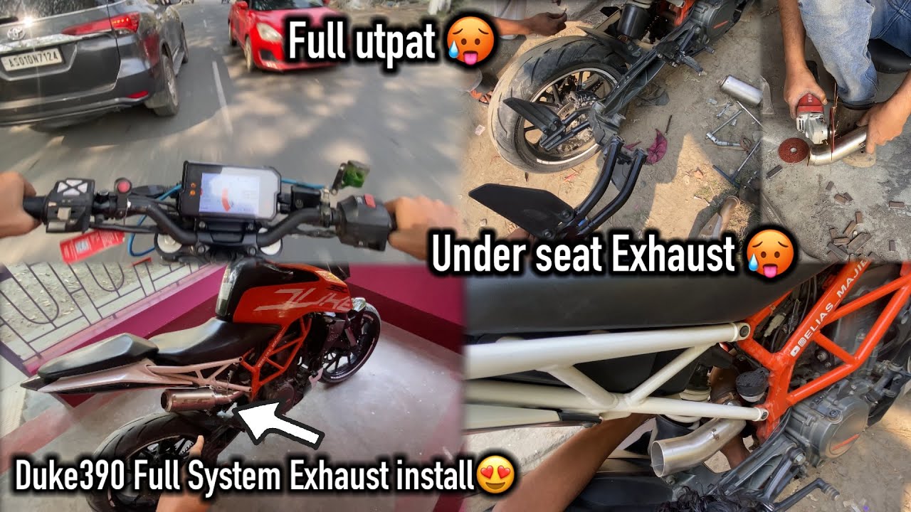 Finally Full System Exhaust installation 😍| duke390 Under Seat Exhaust 🥵| Over Loud🤩