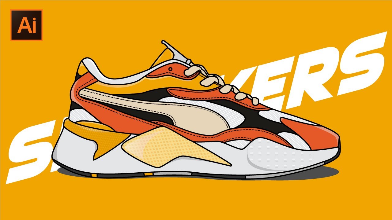 Adobe Illustrator CC Tutorial Flat Design Sneakers