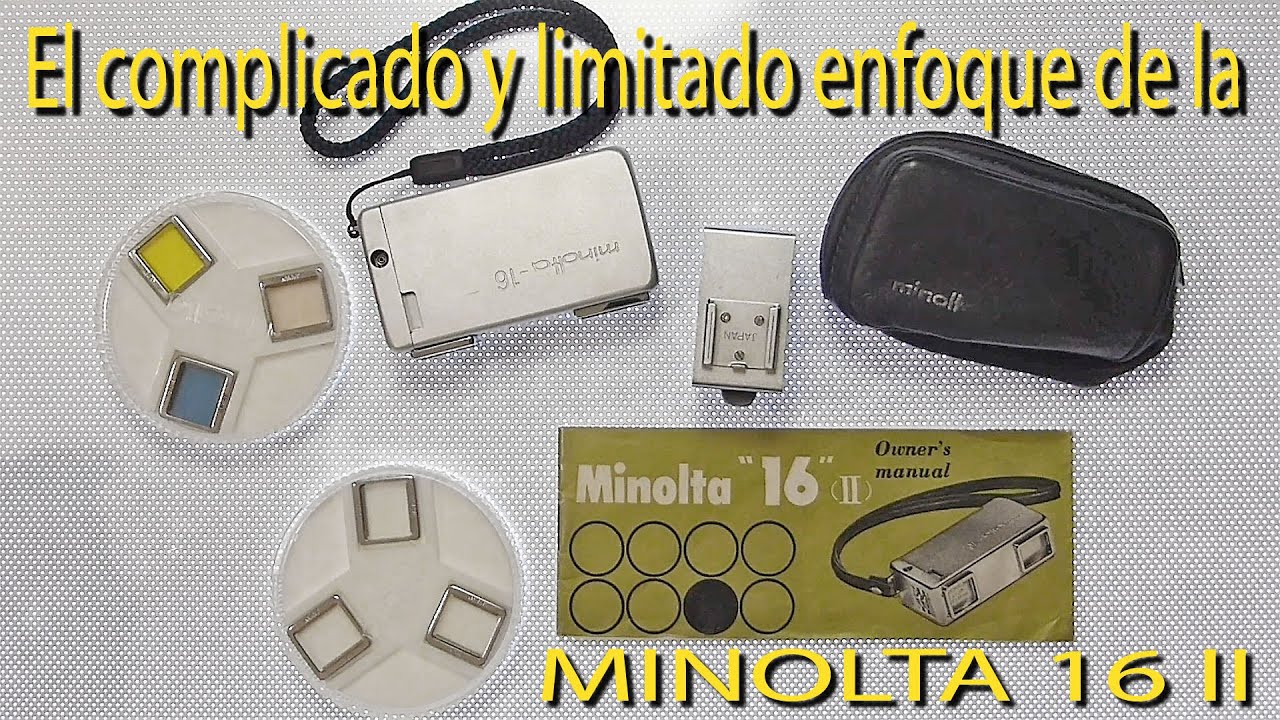 Complicado y limitado enfoque de la Cámara Minolta 16 II
