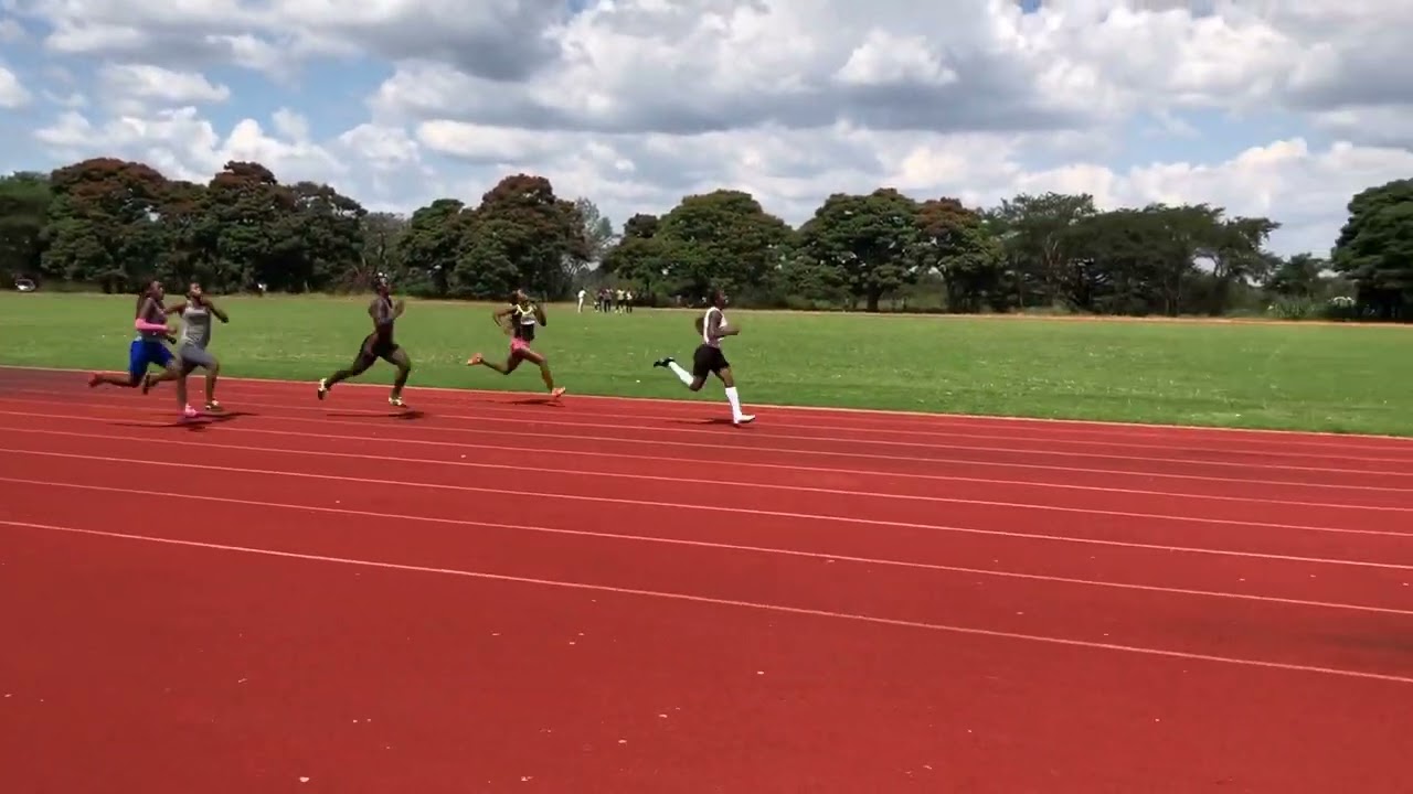 Michelle Zuze wins the 100m Final of the NAAZ Open Championships