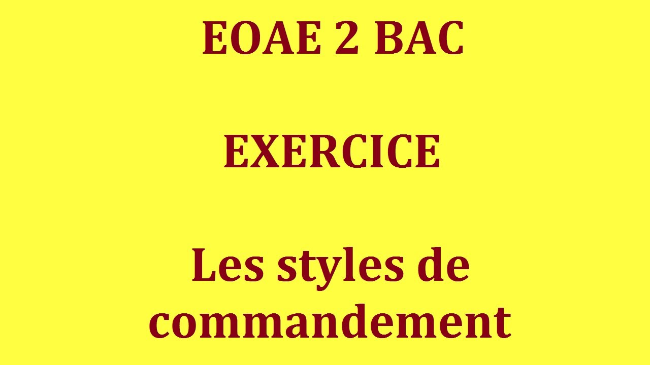EOAE 2BAC l Exercice 