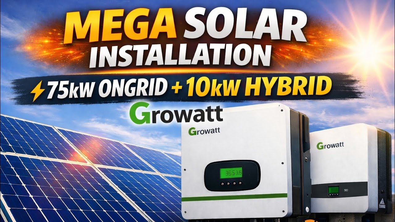Growatt 75kW Ongrid + 10kW Hybrid Solar System Installation | Technical Solar Company