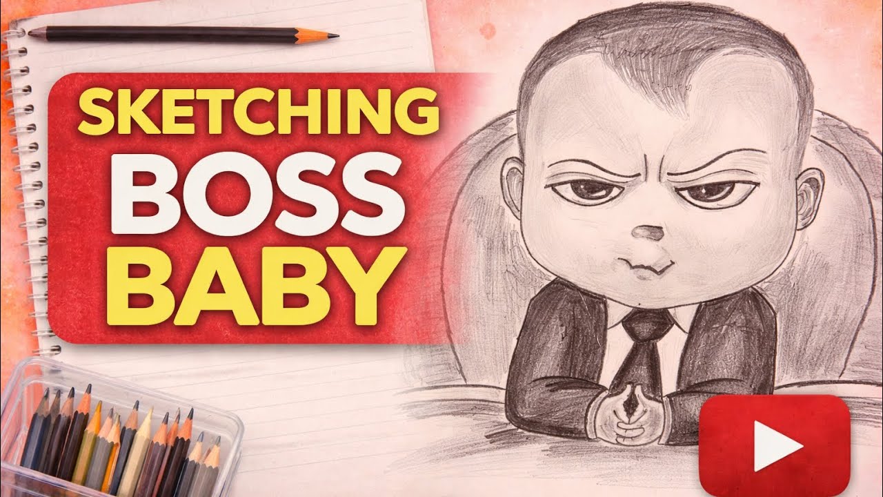Tiny boss, big attitude… boss baby sketch step by step #art #sketch #drawing 