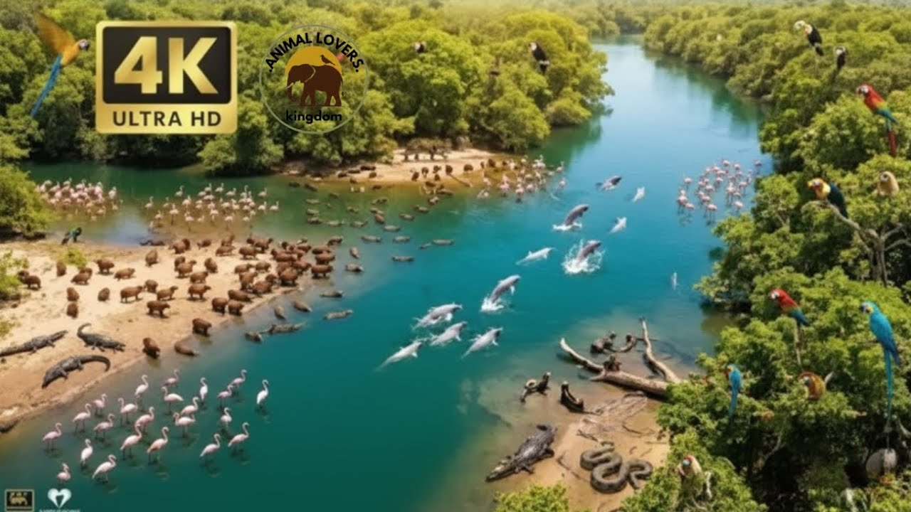 The Most Relaxing 4K Walk in the Amazon – You Won’t Believe What I Found! 🐬 #animal lovers kingdom