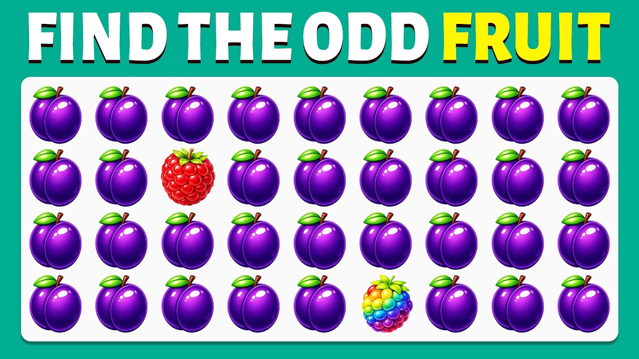 Find the Odd One Out &ndash; Fruit Edition 🍒🍑🍍 | Easy 🟢 Medium 🟡 Hard 🔴 | 40 Ultimate Levels | Cow Quiz