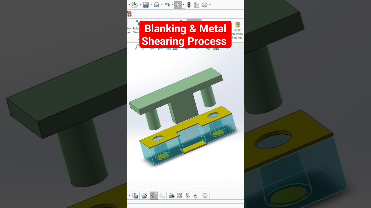 SOLIDWORKS||Blanking Process & Metal shearing Process Animation in SOLIDWORKS