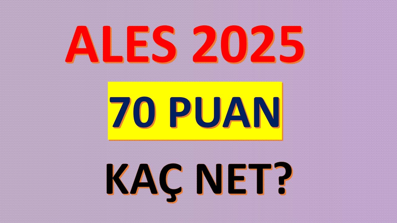 ALES 2025/2 70 PUAN KAÇ NET? #ales