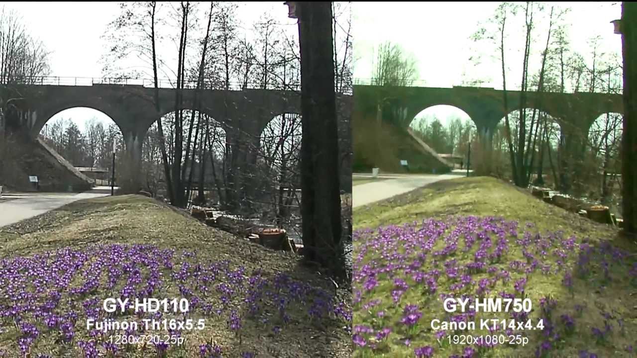 JVC GY-HD110 vs. GY-HM750 (GY-HM700 Serie)  test vidéo de 4k (4096x2304)