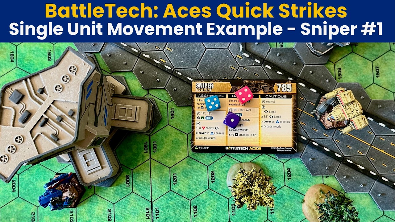 BattleTech: Aces Single Unit Movement Example/Tutorial | Quick Strikes #2 - Sniper |