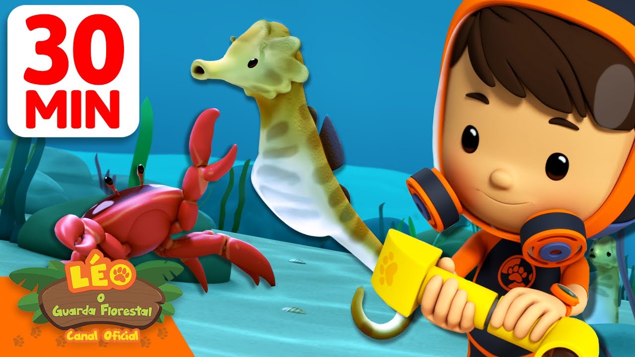 Atividades e hábitos dos animais submarinos! 🦐🦞 | 30 Min | Leo, O Guarda Florestal | Animação