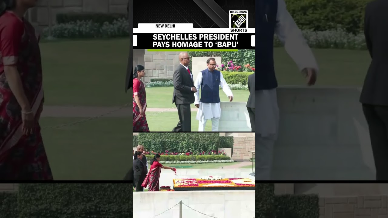 Watch! President of Seychelles Patrick Herminie pays tribute to Mahatma Gandhi at Rajghat in Delhi