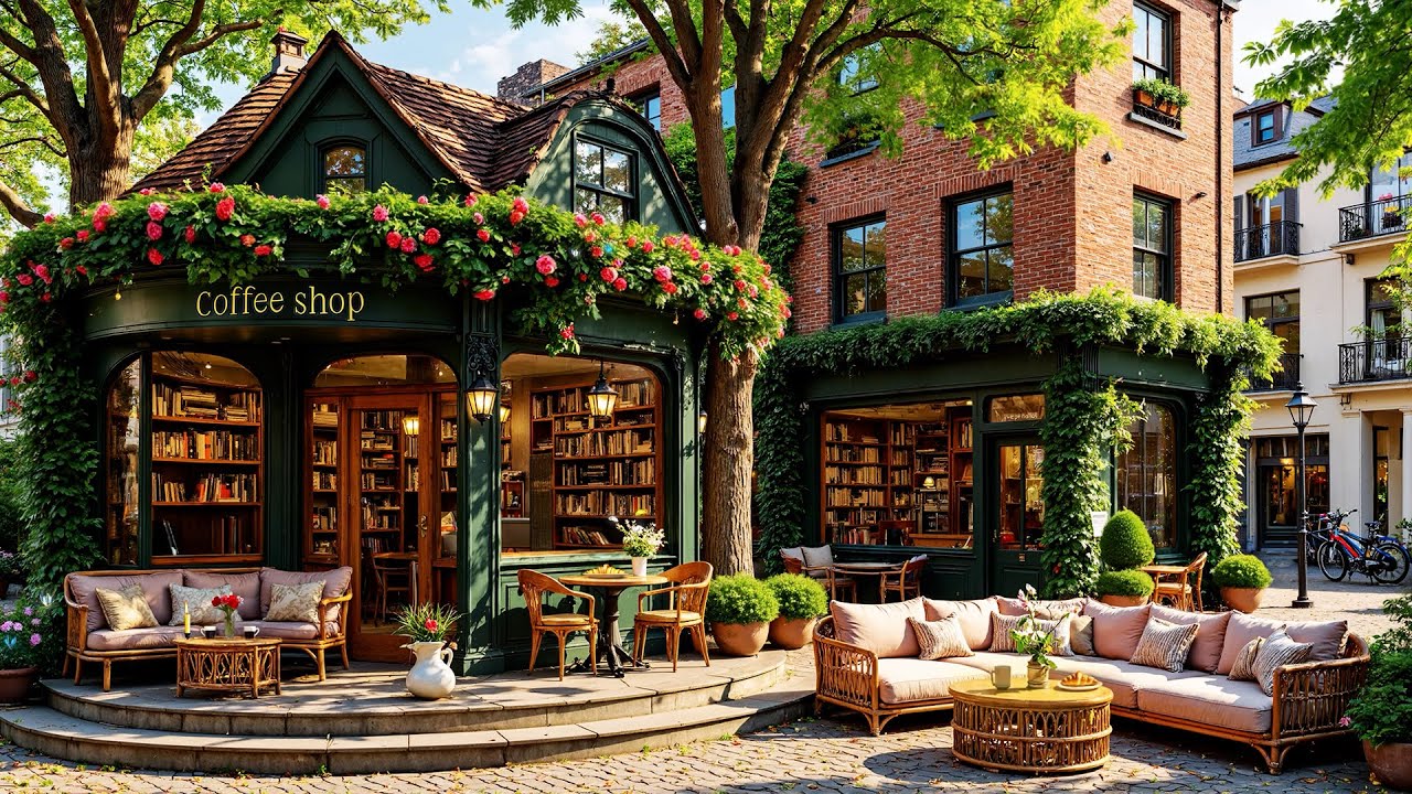 Peaceful Morning Jazz Music🌺Cozy Coffee Shop Ambience for Boost Productivity ~ Soft Spring Jazz 🌿