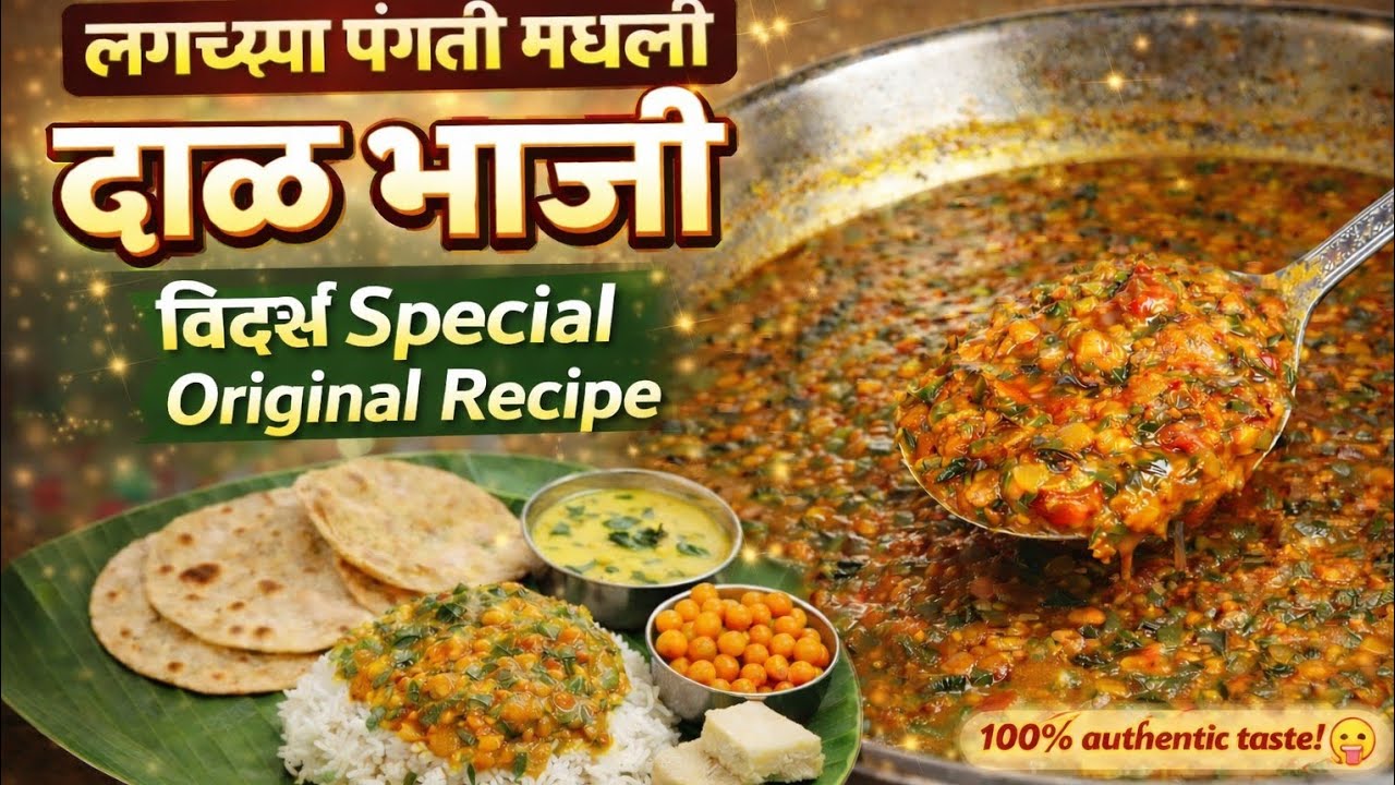 लग्नाच्या पंगतीतली खास दाळ भाजी  | अस्सल मराठी चव घरच्या घरी | Vidarbha Special Dal Bhaji Recipe