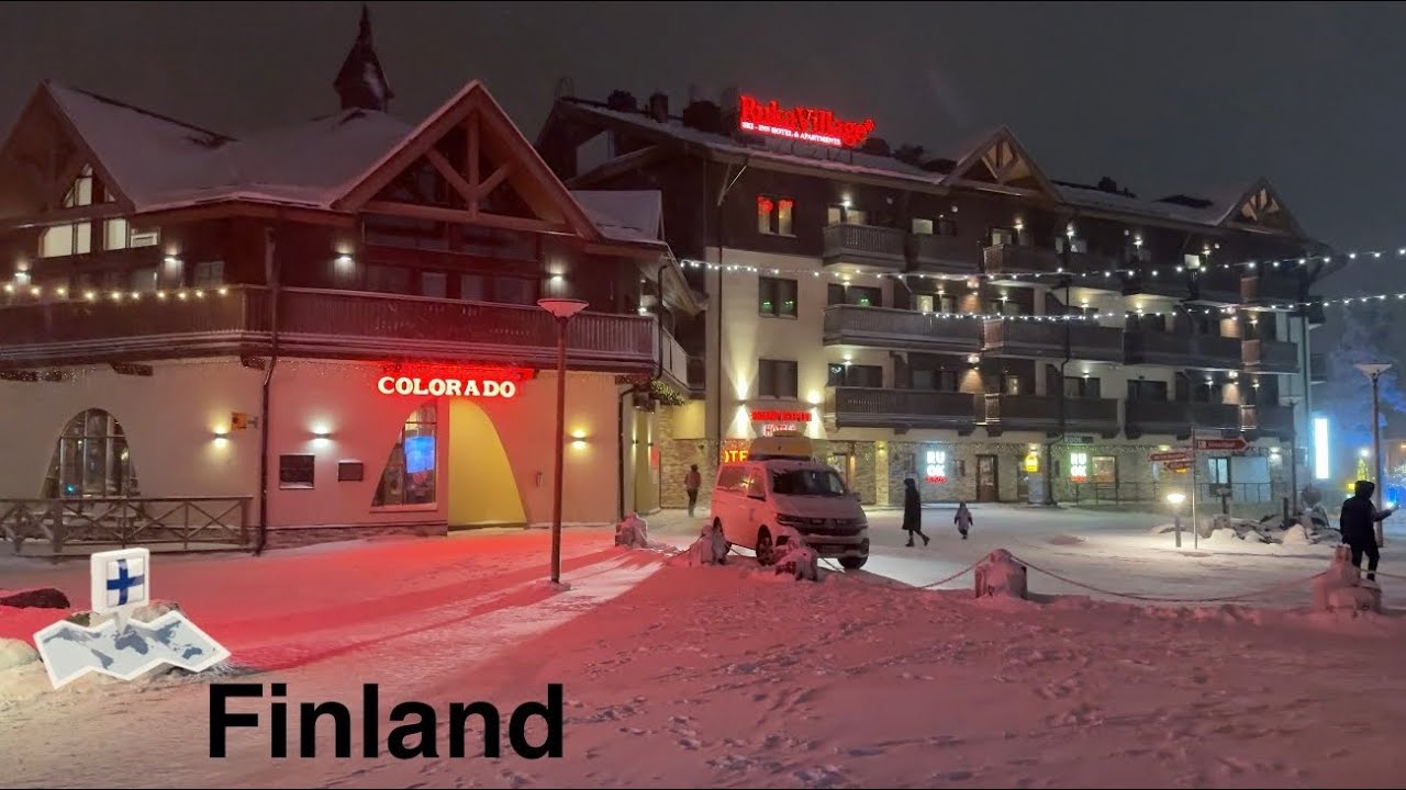 Ruka Finland 🇫🇮, walking around 22 November 2025 #4k #video 