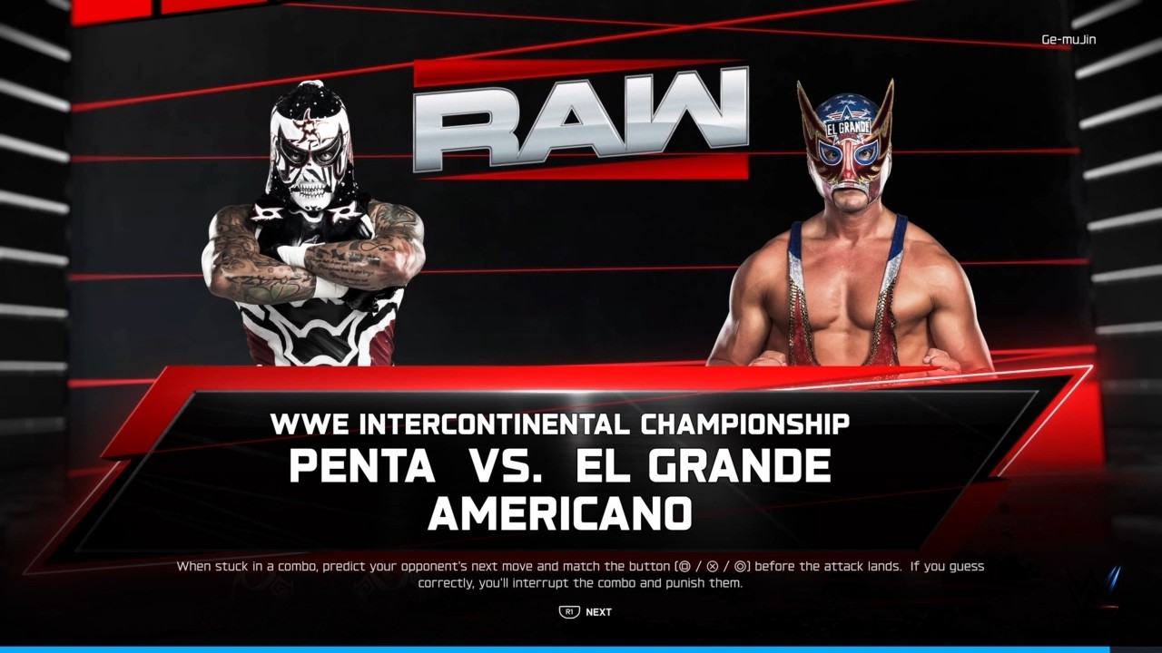 RAW 2026-03-09 : Penta(c) vs. El Grande Americano - WWE Intercontinental Championship (WWE 2K26)