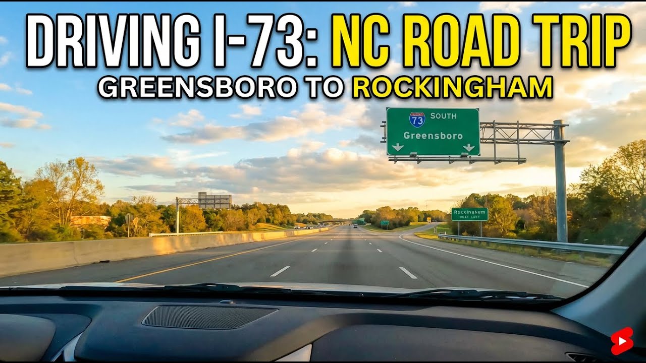 Driving on Interstate 73 in North Carolina from Greensboro to Rockingham