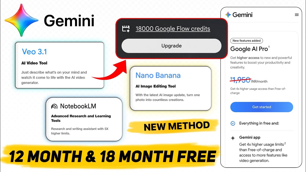 Get Gemini Pro FREE For 18 Month And 12 Month | Flow AI 18k Credits And 12k Credits | OMNI Flash