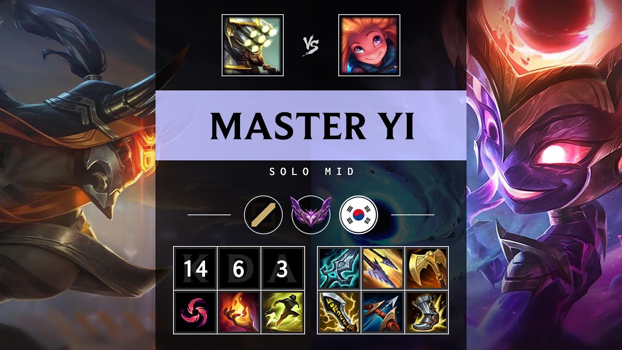 Master Yi Mid vs Zoe - KR Master Patch 25.13
