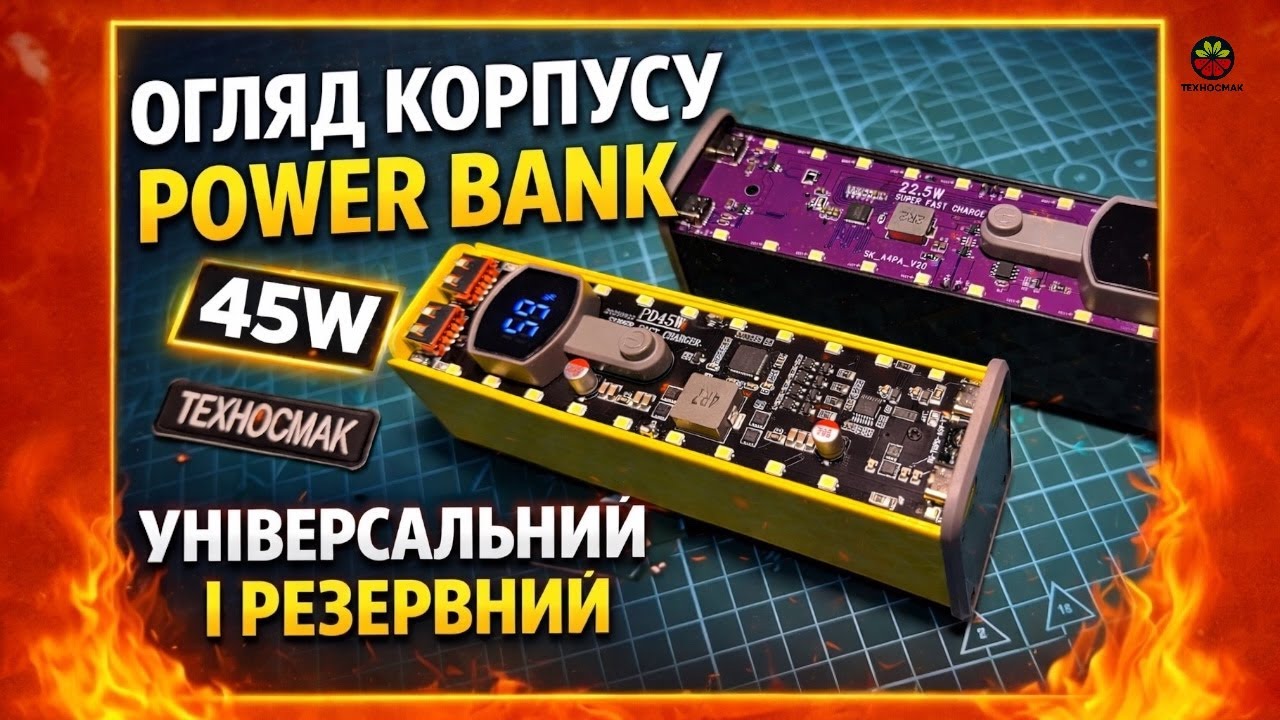 ЗРОБИ САМ СОБІ POWER BANK 45W на 8 акумуляторів 18650 Li-Ion