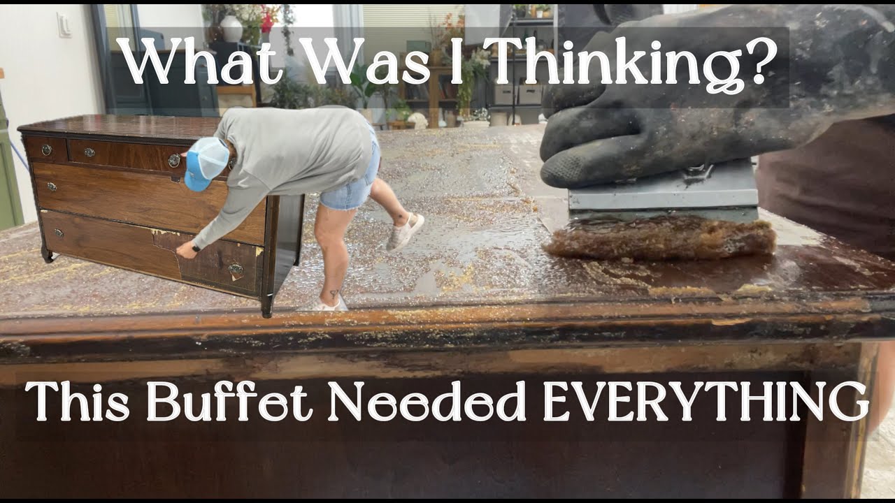 Fixing a Broken Antique Buffet | Full Furniture Refinishing Tutorial