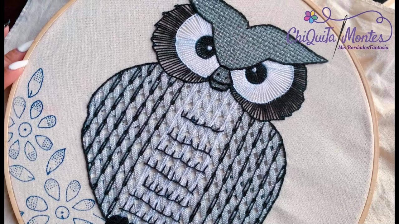 Bordado Fantasía Búho 1 / Hand Embroidery Owl 🦉 with Fantasy Stitch