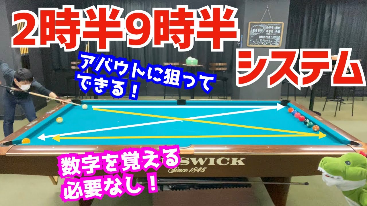 【ビリヤード】いっぱいひねるだけシステム！短クッションのポケットからポケットを狙うワンクッションシステムを紹介！〜かなり使える！〜