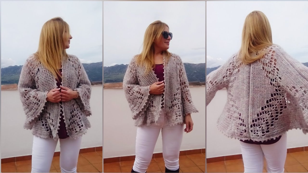 Chaqueta Cotton Candy a Crochet ✨(Parte 1 de 2 ) paso a paso todas las tallas