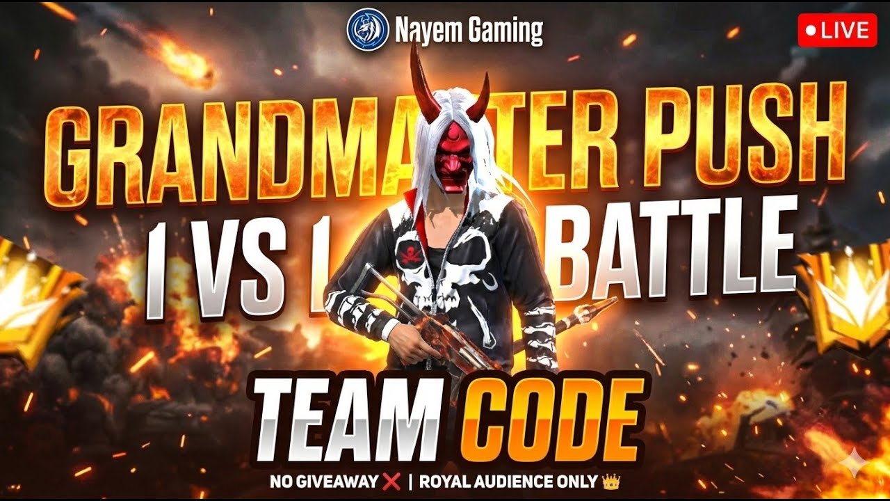 Grandmaster Push 🔥 | 1v1 Battle | Team Code 👑