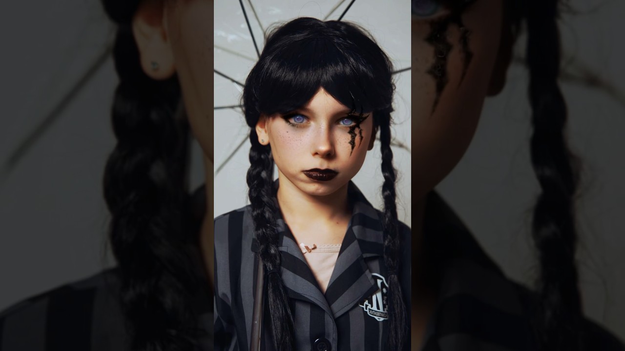 Alice and Wednesday Addams🎃 change costume for Halloween party