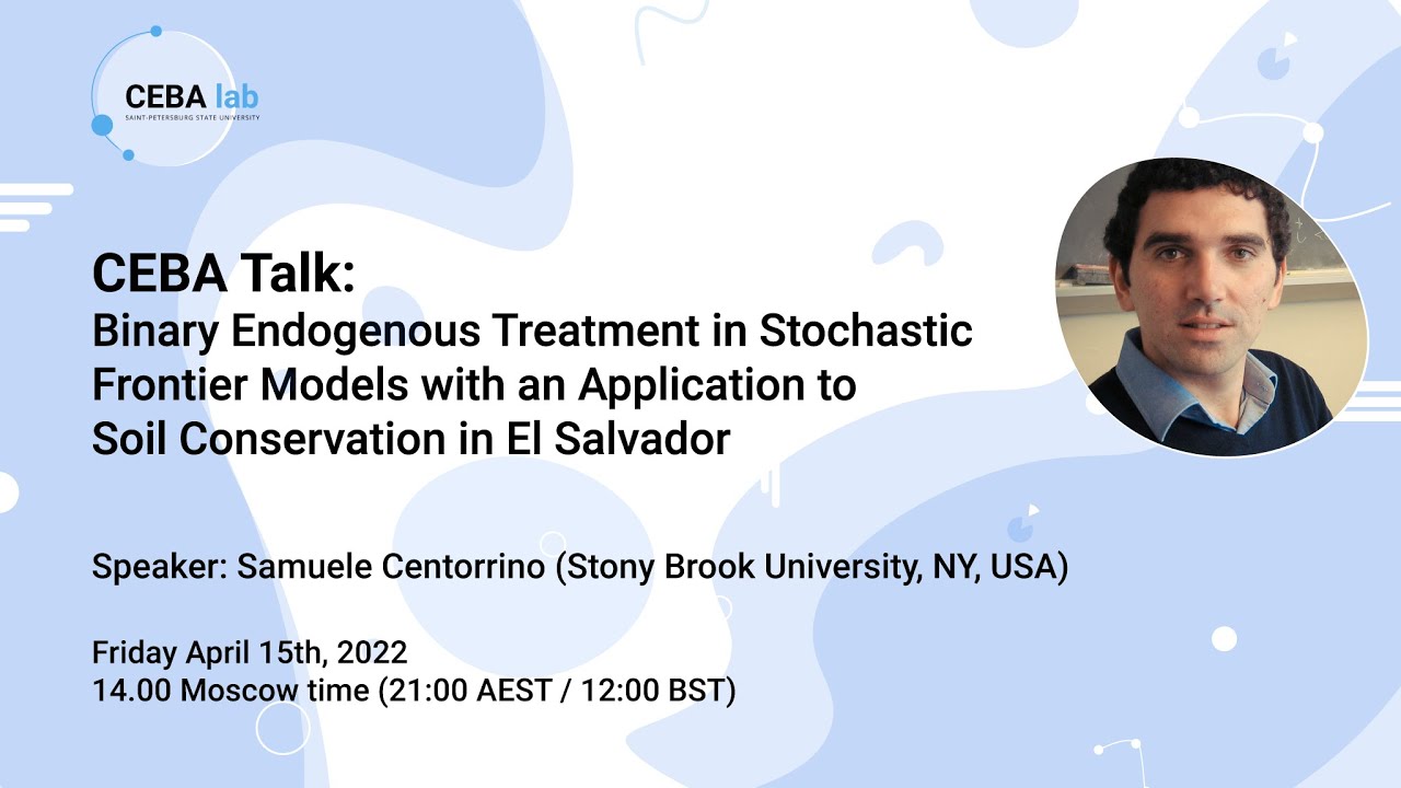CEBA Talk: Binary Endogenous Treatment in Stochastic Frontier Models