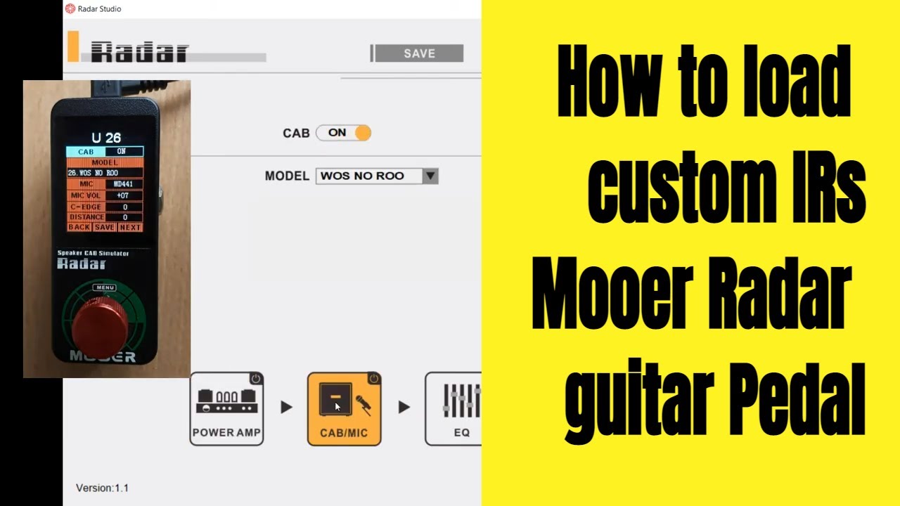 How to load custom Impulse Responses on Mooer Radar Pedal