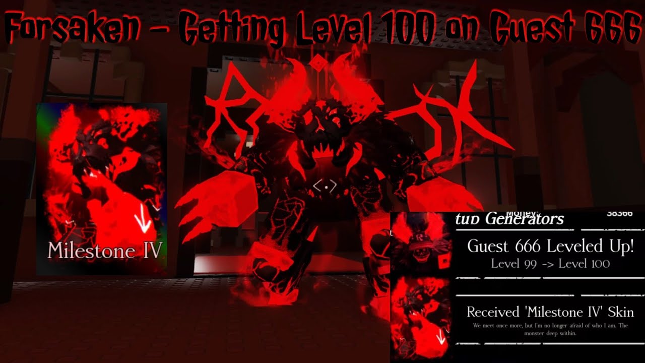 Roblox Forsaken - Getting Level 100 on Guest 666 (Milestone 4 Guest 666 Gameplay)