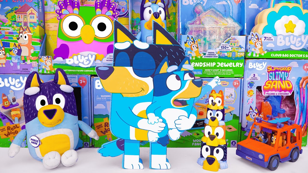 Bluey Toy Collection Unboxing Review 💙 Mystery Bandit and Bluey Box & Talking Bandit Plush
