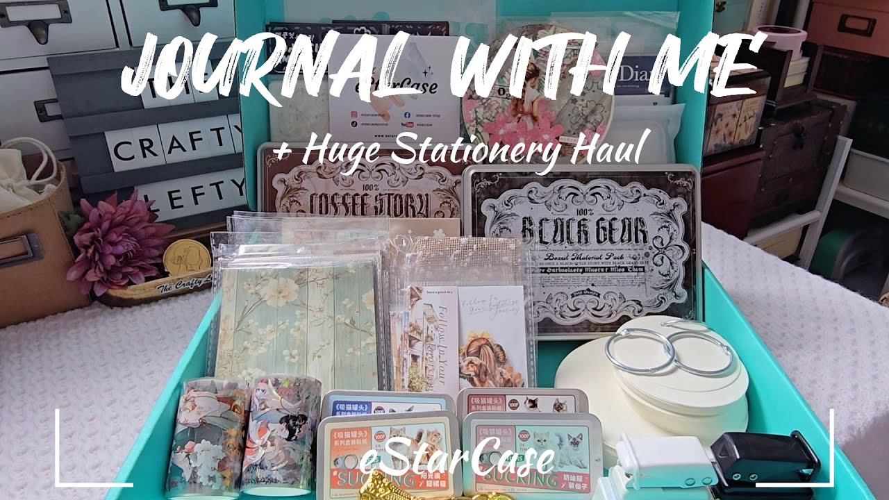 ASMR Journaling | Round Journal + Huge Stationery Haul ft @estarcase