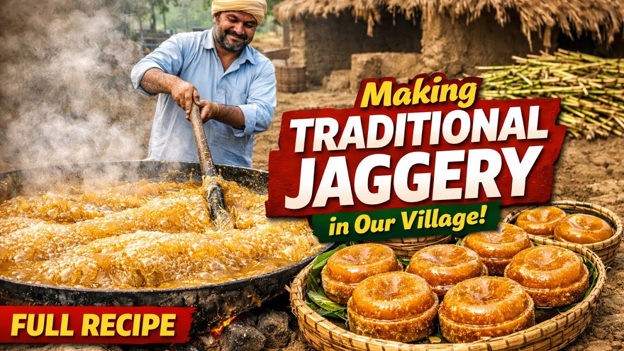 Making Traditional Jaggery in Our Village | Pure Desi Process 🔥@PureflavorPk 