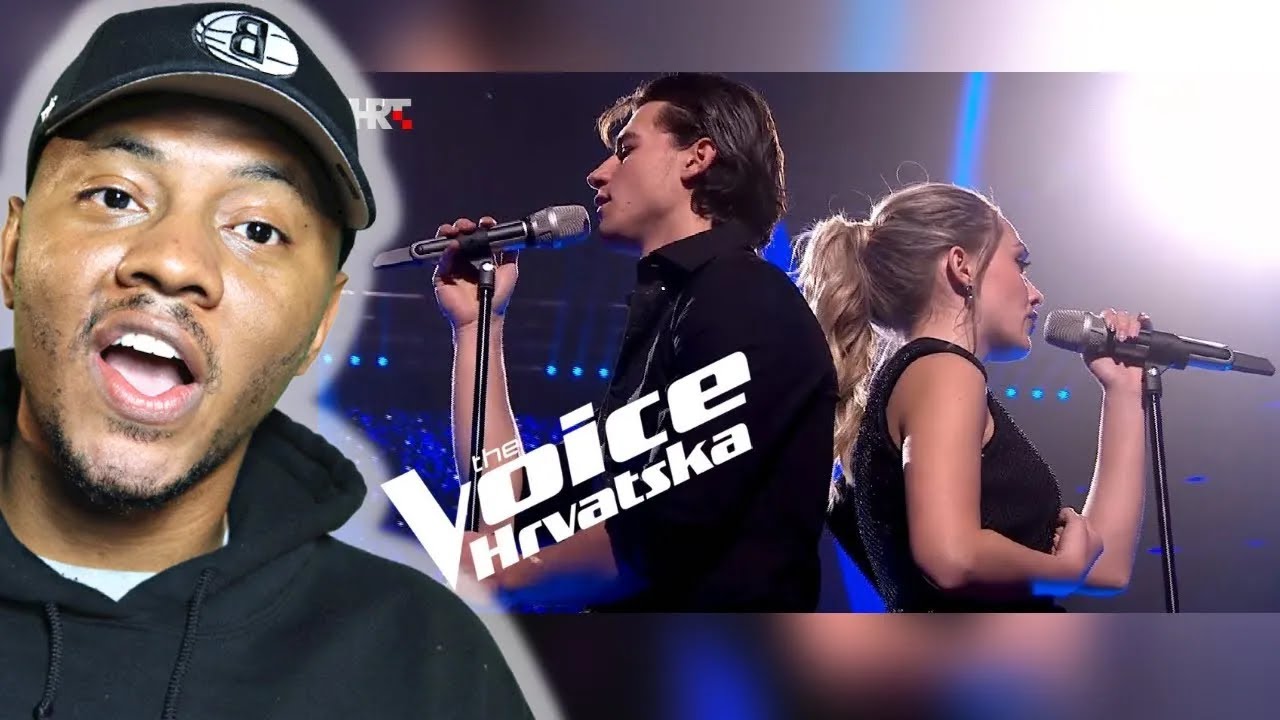 AMERICAN REACTS To Albina vs  Filip - “Lovely”  |  Battles | The Voice Croatia   Season 3