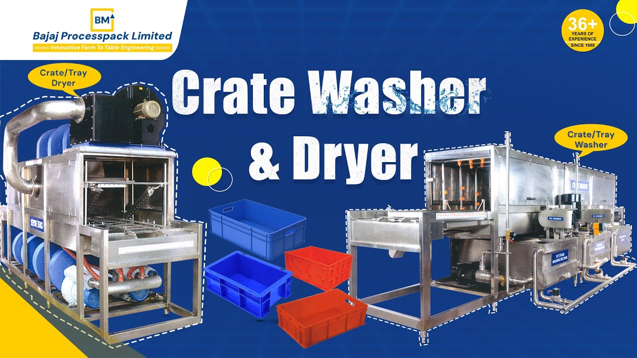 Crate Washer | Crate Dryer | Tray Washer and Dryer | Automatic Crate Washer and Dryer Machine