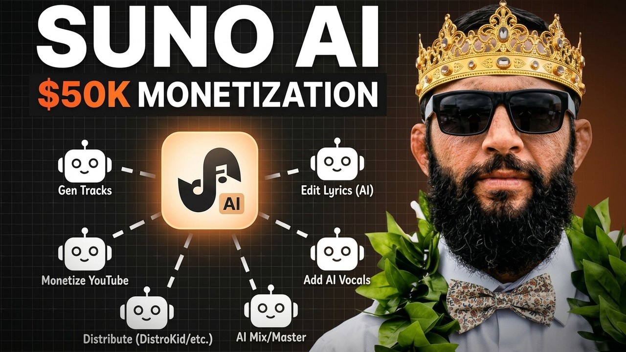 (Master Class) Suno AI $50K Course | Make Money With AI Music Monetization