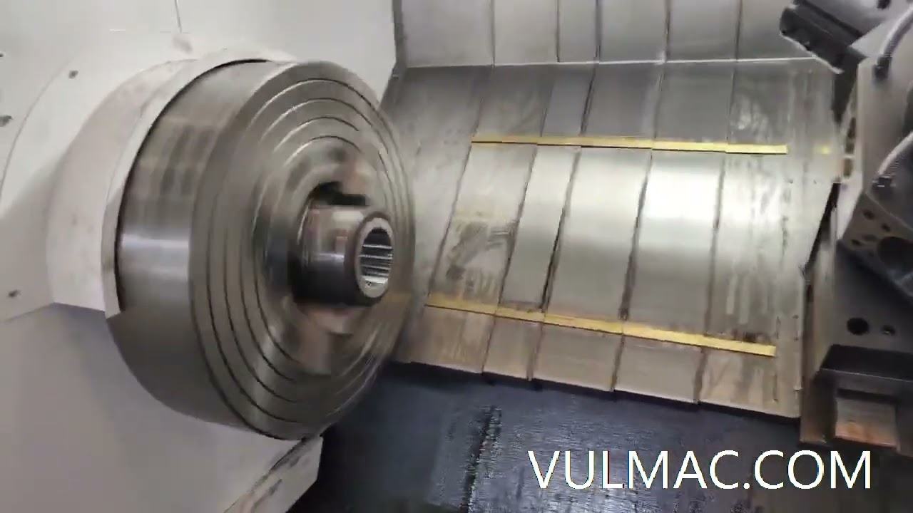 Double chuck large spindle bore slant bed lathe