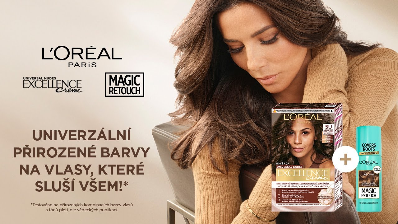 Objevte Excellence Nudes a sprej pro zakrytí odrostů Magic Retouch s až 100% krytím šedin.