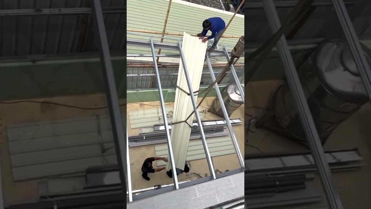 鐵皮屋搭建搭鐵厝用吊車施工