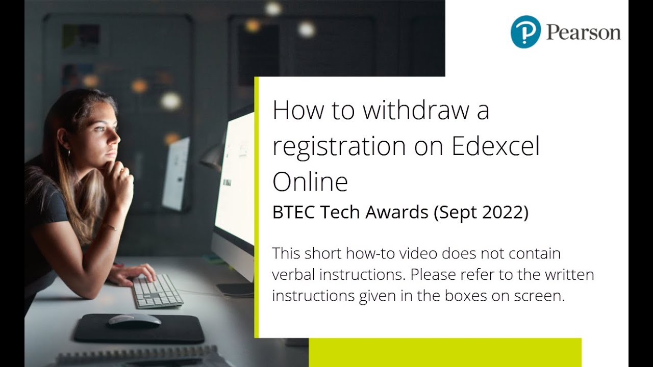 BTEC Tech Awards (Sept 2022) - How to withdraw a registration on Edexcel Online